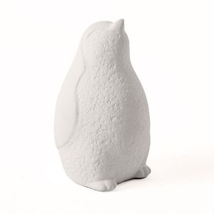 Escultura Pinguim Em Cimento Branco
