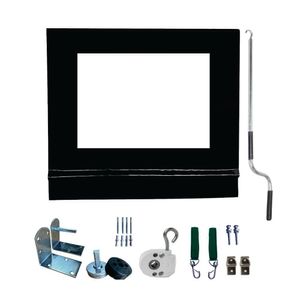 Toldo Cortina Preto C/ Visor - 3,70m X 1,80m - Kit Completo