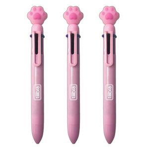 Kit Caneta Esferográfica Patinha Purrfect Tilibra - 6 Cores C- 3 Unidades