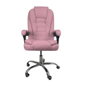 Cadeira De Escritório Presidente Soft Reclinável Ergonômica Rosa