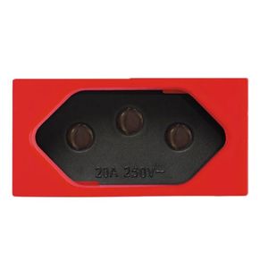 Modulo Tomada 2p+t 20a Vermelho Carbono Revita Soprano