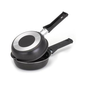 Frigideira Dupla Hamburgueira E Omeleteira Antiaderente 14 Cm Preto