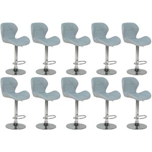 Kit 10 Banquetas Slim Estofada Giratória Com Regulagem De Altura - Cinza