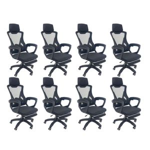 Kit 8 Cadeiras de Escritório Presidente Executiva Oficial Supreme Preto