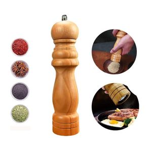 Moedor De Pimenta Sal Grãos Temperos De Madeira Manual 22cm