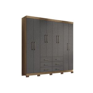 Guarda Roupa 8 Portas E 6 Gavetas C- Pés Liverpool Jatobá-grafite - Santos Andirá