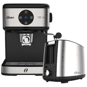 Kit Espresso Oster - Cafeteira Double E Torradeira Inox 220V