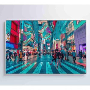Quadro Rua Em Tókio 60x40 Cm Adesivo Fotográfico