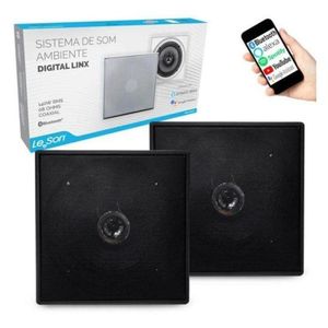 Kit Arandela 6" Leson 2lsquadpt 70w Rms Quadrada Preta - Par - 2