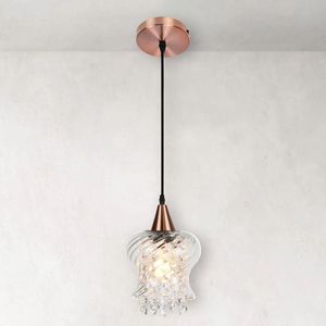 Lustre Pendente Taschibra Cristal Aisha Rigato E27 Transparente Bivolt Cobre