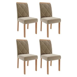Conjunto 4 Cadeiras Fernanda Wood Madeira-suede Joli - Cimol Móveis Madeira-suede Joli