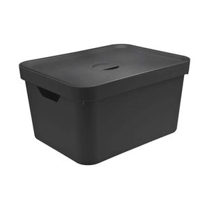 Caixa Organizadora Cube Preta 32 L Com Tampa 46 X 36 X 24,5 Cm Ou