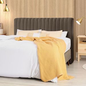Cabeceira Cama Box Casal 1,40m Estofada Havai Veludo Marrom
