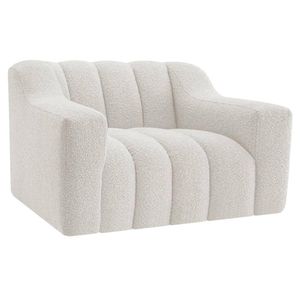 02 Poltronas Luxo Recepção Sala Elegance Bouclé Branco
