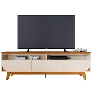 Rack Bancada Serena 3 Gavetas Para Tv De 75 Polegadas Cinamomo/off White