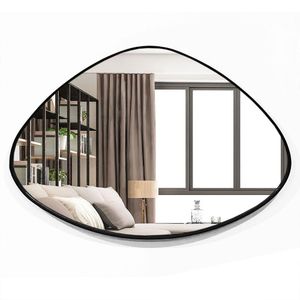 Espelho Orgânico Decorativo 44x64cm Com Moldura Cor Preto