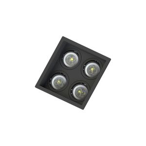 Spot Embutir Recuado Save Energy 4 Lâmpadas Bivolt Preto