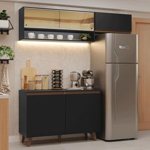 Armário De Cozinha Compacta 190cm Reims Madesa 07 Preto