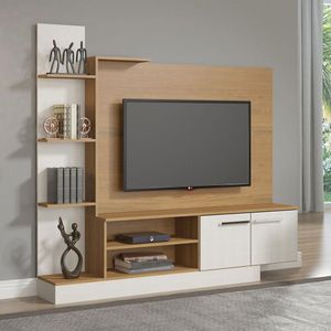 Estante Home Tv Cairo Completo 50p Mdp Carvalho Menu Móveis Carvalho