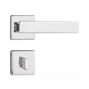 Fechadura De Porta Pado 701 Roseta Quadrada Banheiro - Wc - Cromado