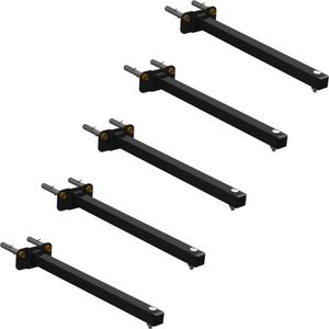 05 Suportes Refletor Base Reta Braço 80 Cm 5 Cjts - Preto