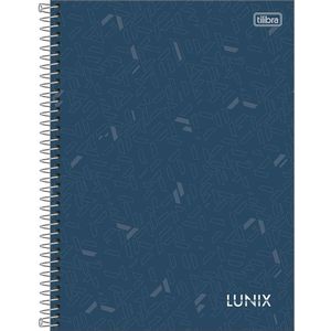 Caderno Universitário Lunix Tilibra Capa Dura Espiral - 10 Matéria 160 Folhas Azul Petróleo