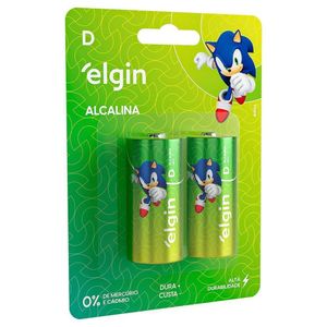 Pilha Alcalina Tipo D Elgin - Cartela Com 02 Unidades - Pç - 2
