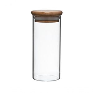 Dupla De Porta Mantimentos Vidro Boro Tampa Bambu 170 Ml Mimo Style