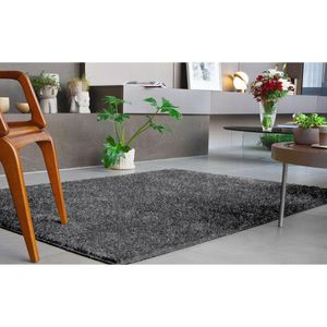 Tapete Antiderrapante Silky Light 1,00x 1,50 Preto/cinza