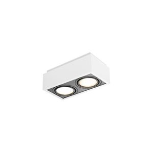 Spot De Sobrepor Newline Box Para 2 Lâmpadas Mr16 Gu10 Bivolt Branco E Preto