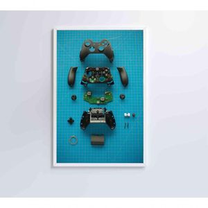 Quadro Controle Xbox 90x60 Cm Vidro Impresso