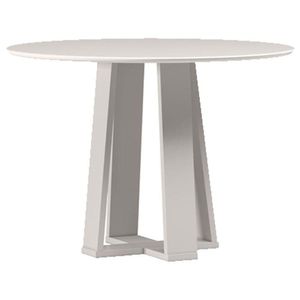 Mesa De Jantar 100x100 Cm Isabela Com Vidro Off White - New Ceval