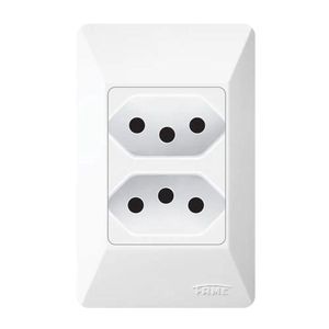 2 Tomadas 2p+t 10a Distanciadas Sistema Externo Fame 1047 Branco 220V