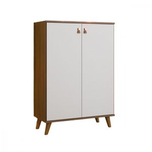 Cômoda Multiuso  2 Portas Batrol Nogal E Branco