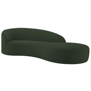 Divã Recamier Orgânico França 200cm Lado Direito Linho Adj Decor Verde
