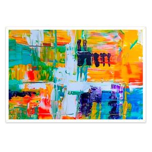 Quadro Decorativo Abstrato Pinceladas (100x70cm)