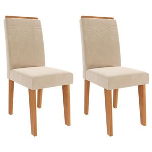 Conjunto 2 Cadeiras Taís Cinamomo-suede Nude - Cimol Móveis Cinamomo-suede Nude
