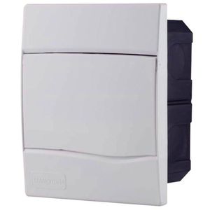 Quadro De Distribuição De Embutir 5 Din Ou 3 Nema Tramontina Com Porta Branca