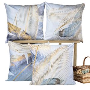 Kit 4 Capas De Almofadas Decorativa Folhas Classic
