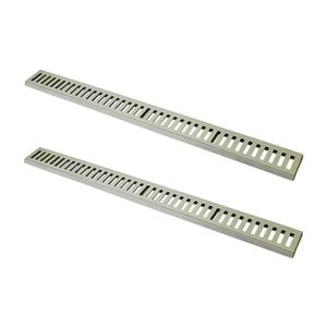 Kit 2 Ralo Grelha Linear Caixilho Em Alumínio Bege 10x100cm