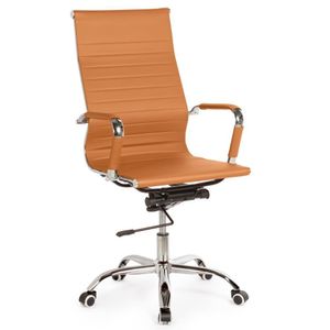 Cadeira De Escritório Esteirinha Giratória Com Relax - Marrom