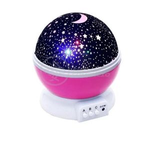 Luminária Projetor Abajur Estrelas Galáxia Animado Céu Rosa