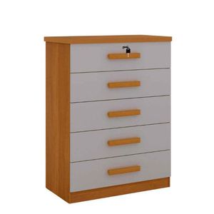 Cômoda Solteiro 5 Gavetas Ipanema 100% Mdf D Doro Móveis Cinamomo Off