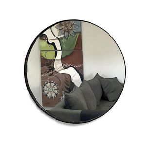 Espelho Redondo 60Cm Com Moldura Preto