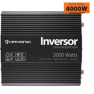 Inversor De Onda Modificada 2000w 12vdc-220v Pw11-5 Off Grid Hayonik [f003]