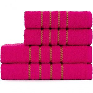 Jogo De Toalha Montreal 2 Banho + 2 Rosto Dourado 100% Algodão Alta Absorção Pink