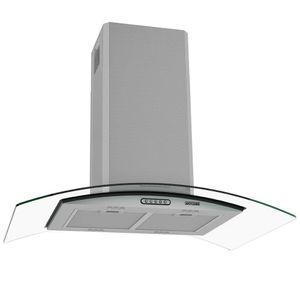 Coifa De Ilha Vidro Curvo Inox 4 E 6 Bocas 90cm Fogatti 220V