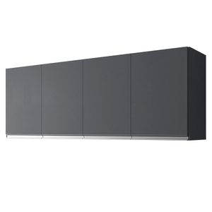 Armário Aéreo Andréia 160cm 4 Portas Cinza - Ajl Móveis Cinza