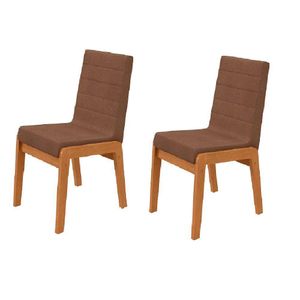 Conjunto 2 Cadeiras De Jantar Atla Lopas Amendoa Clean