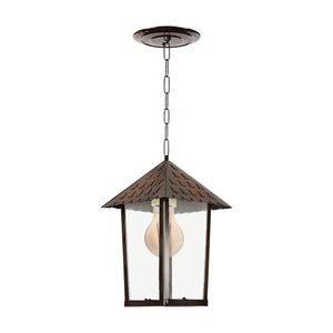Lustre Pendente Blumenau Colonial Quadrado Vidro Liso Cobre E27 Bivolt Cobre